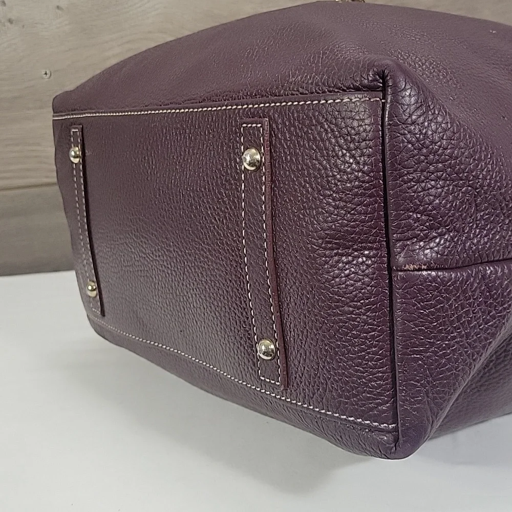 Dooney & Bourke Purple Pebble Leather Hobo Shoulder Bag